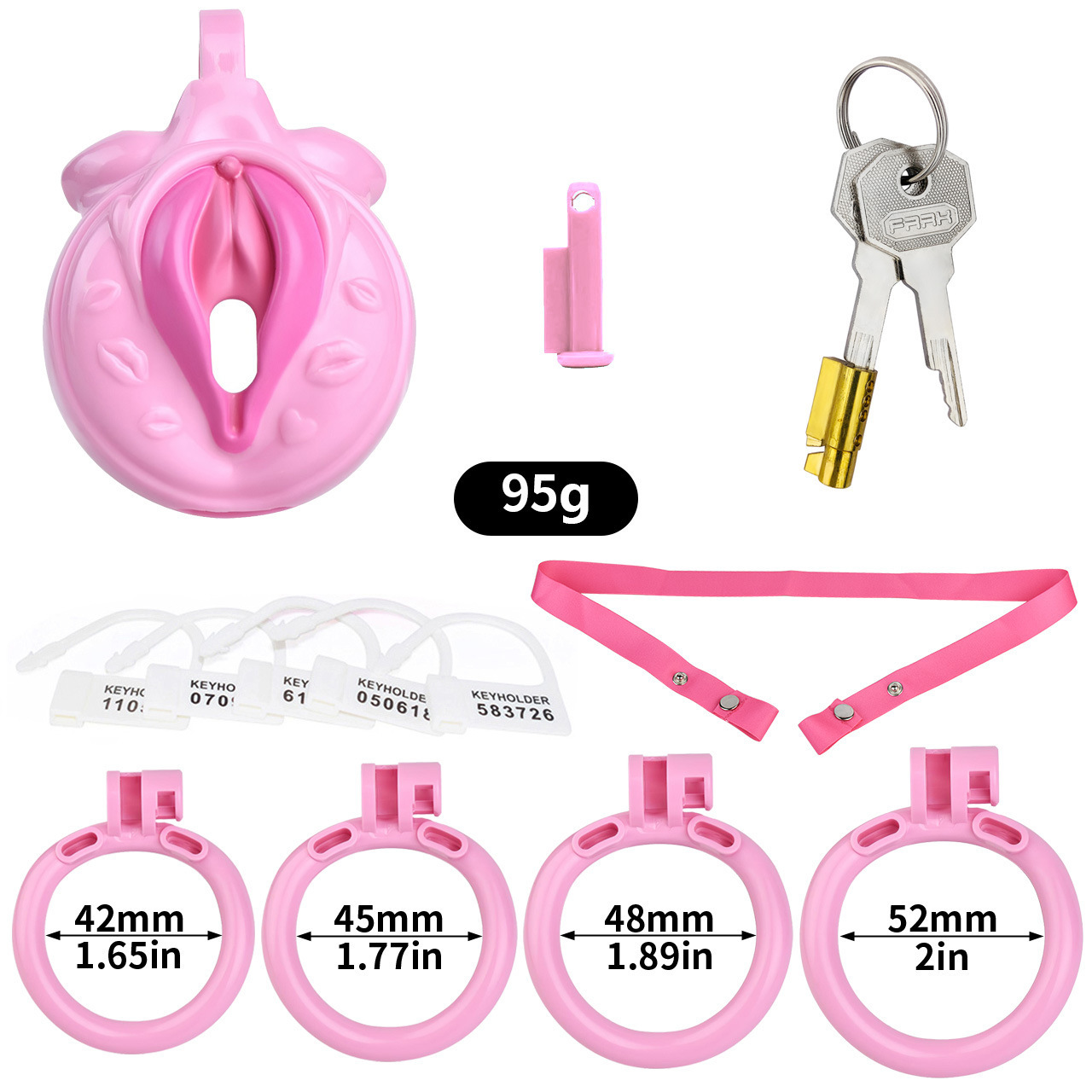 Resin Chastity Cage with Adjustable Strap